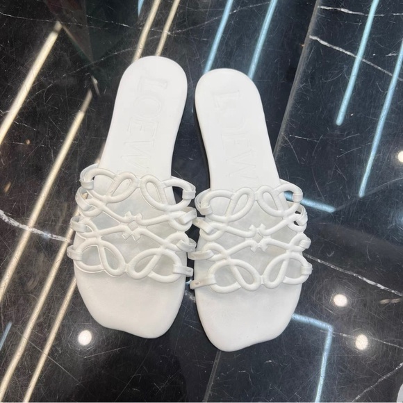 Loewe White Slide Sandals - Picture 1 of 3